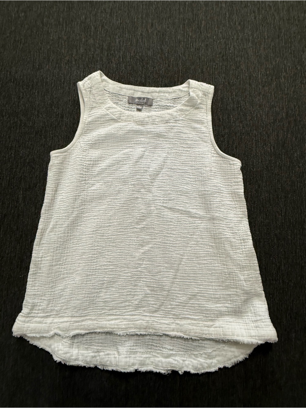 Marbled Washed White Textured Tank Top - lightweight size Small